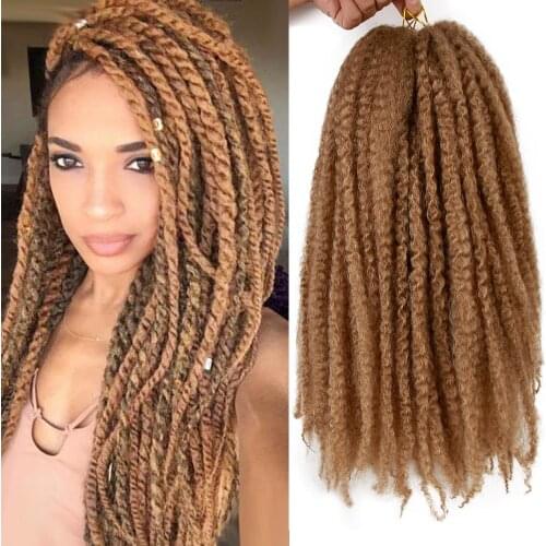 ONYX 18inch Marley Crochet Braids Hair Pure Color Afro Kinky Synthetic Braiding Hair Crochet Braids Hair Extensions for Women
