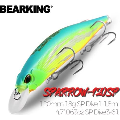 BEARKING 12cm 18g hot model fishing lures hard bait 10color for choose minnow quality professional minnow depth1-1.8m