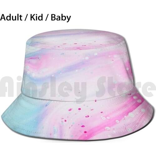 Wave Color Sun Hat Foldable UV Protection Rainbow Wave Pink Magenta Blue Background White Water Hbalahmar Helmi Balahmar