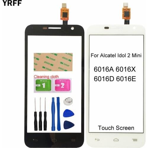 6016 Screen Glass Panel For Alcatel One Touch Idol 2 mini 6016 6016D 6016A 6016E 6016X OT6016 Touch Screen Glass Panel