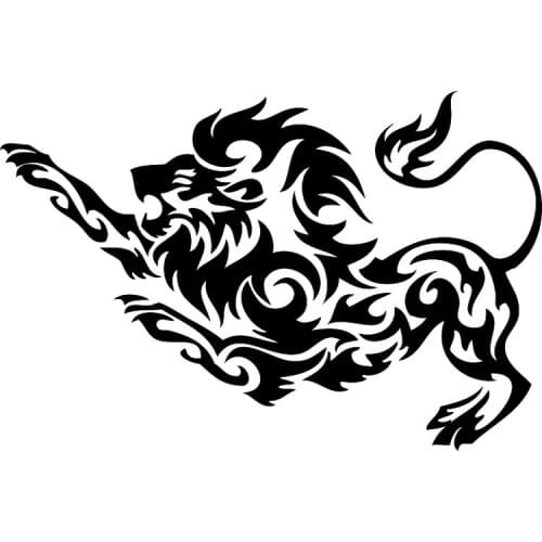 Majestic Lion Animal High Quality Fashion Car Decoration Personality Pvc Waterproof Car Window Applique Black/white, 16cm * 10cm