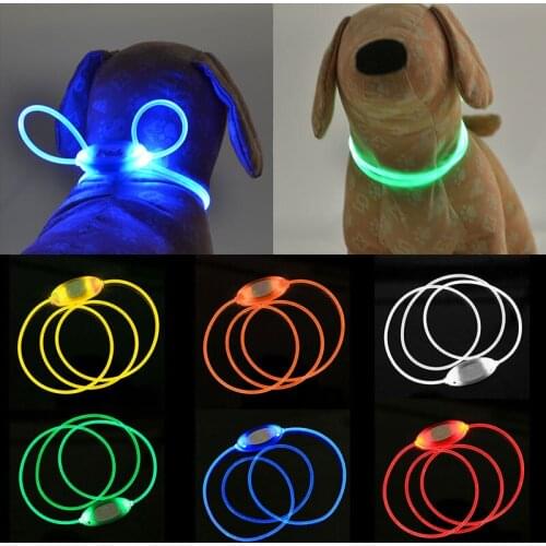 Led Light Luminous Collar Leads for Dog Cat Accessories Pet Products Night Safety Glowing Pets Collar Supplies 2021