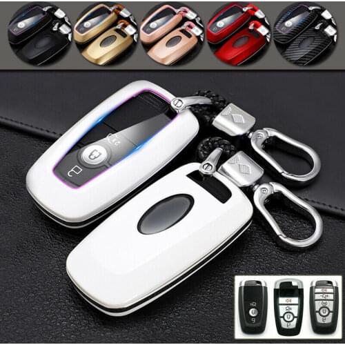 Carbon Fiber Remote Car Key Fob Case Cover Holder for Ford Fusion Edge Explorer F150 Mustang for LINCOLN MKZ MKC MKX Key Bag