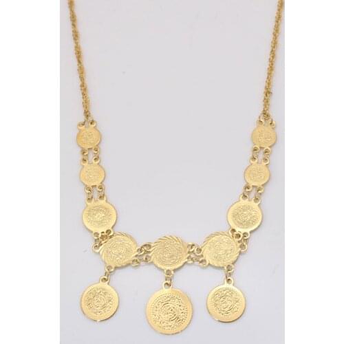 Zkd islam muslim Turkey Coins Arab Coins necklace necklace Length 50 cm / 19.7 inch Turks Africa Party jewerly