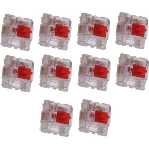 10Pcs/pack Gateron SMD Red Switches Mechanical Keyboard 3pins Gateron MX Switches Transparent Case fit GK61 GK64 GH60