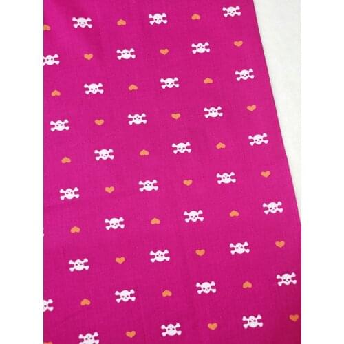 100% Cotton Skull Rose Pink Halloween Orange Love Heart Printed Fabric Patchwork Home Decor