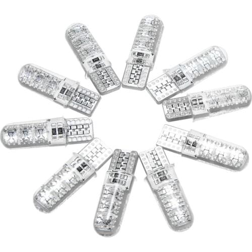 10x W5W LED T10 5050 LED Bulbs Car Turn Signal Light Trunk Lamp Yellow 6000K High Temperature Resistant Silicone Car LED Bulb