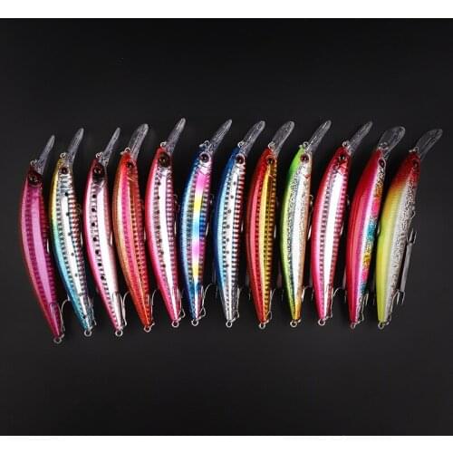 12 colors submerged submerged road sub-bait 12cm30g Mino fresh sea bass plastic hard bait fake bait fishing lure set