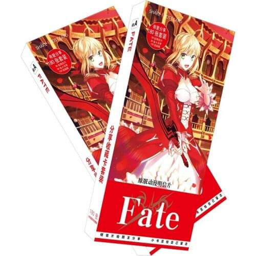180pcs/Set Japanese Anime Fate/stay Night Paper Postcard/Greeting Card/Message Card/Birthday Letter Envelope Gift Card