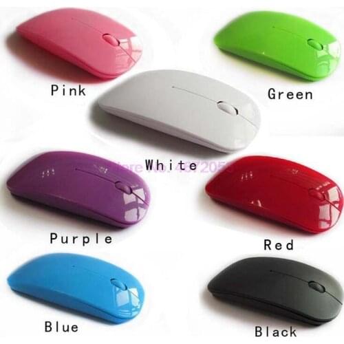 200pcs/lot 1600 DPI USB Optical Wireless Computer Mouse 2.4G Receiver Super Slim Mouse For PC Laptop