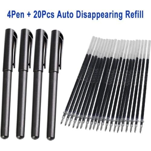 4+20Pcs/Set Automatic Disappearing Refill Fading Cartridge Normal Temperature Ink Auto Disappear Slowly Gel Pen Refill Ball Pen