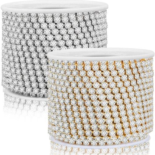 WIWI Stainless Steel Shinny Diamond Chain Gold Drilling Claw Chains For DIY Jewelry Making Material Necklace Supplies 1M 3mm