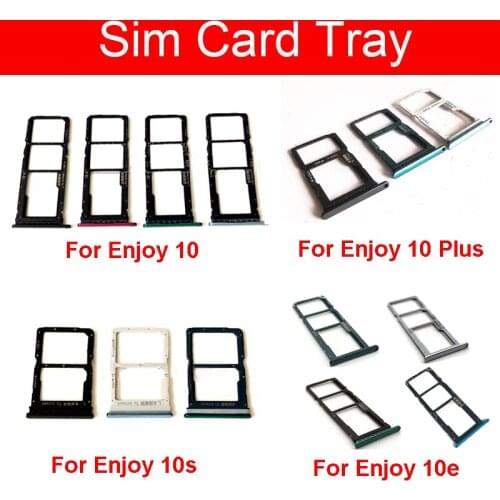 SIM Card Tray Adapter Holder For Huawei Enjoy 10 Plus 10+ Enjoy 10e 10s Micro SD Memory Card Reader Slot Scoket Repair Parts