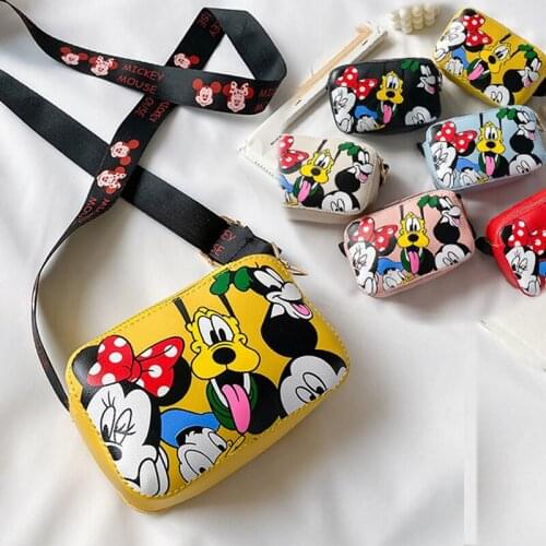 Disney Shoulder Bags Minnie Mouse Cartoon Messenger Bag Crossbody Wallet Cute Handbag Mini Anime Bag Gifts for Kids Girls Boys
