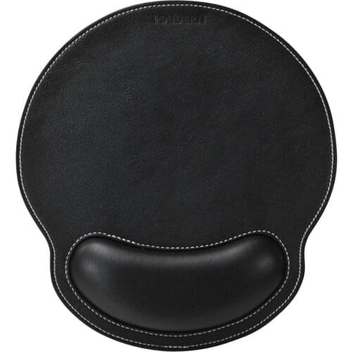 Ergonomic PU Leather Mouse Pad with Wrist Support,Comfort Memory Foam,Waterproof Surface，Non- Slip Rubber Base for Computer
