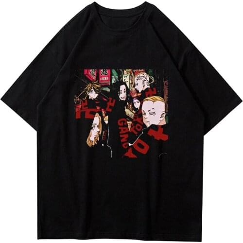 2021 Japanese Anime Tokyo Revengers T-Shirt Men Kawaii Harajuku Summer Tops Women Hip Hop Tees Cartoon Unisex T Shirt