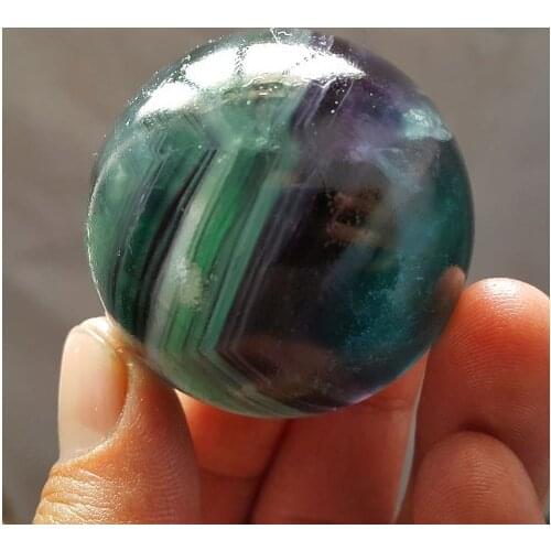 HOT 110 G 40mm Natural Fluorite Quartz Crystal Sphere Ball Healing