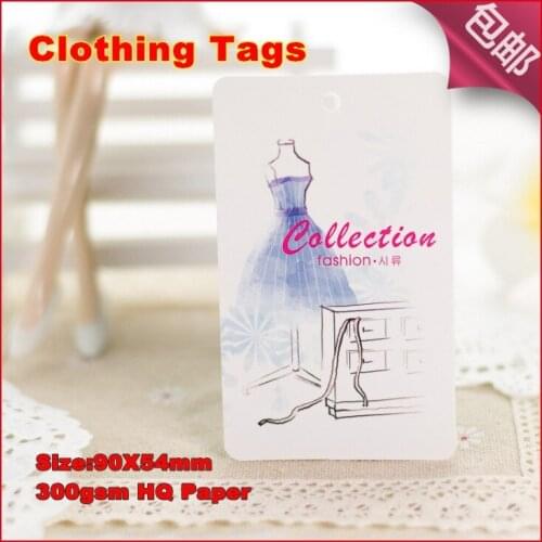 500PCS hot sell hang tags Trademark manufacture / Clothing tag / printed tags drill hole