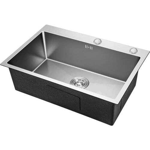 Kitchen Sinks Single Bowel Above Counter Vegetable Washing Basin Stainless Steel Kitchen Sink Slot Dish Basin Kitchen Sink 55x45