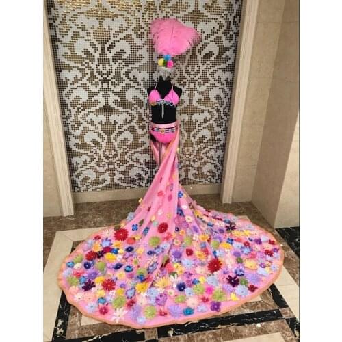 Latin dance, feather, exquisite dance show, samba Costume Boy children girl Stage catwalk Model competition perform