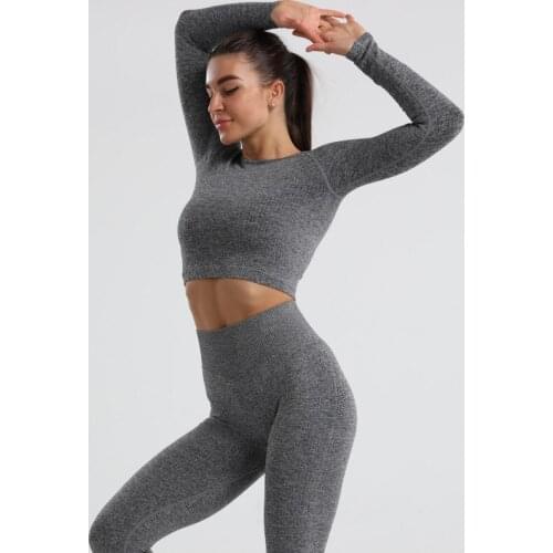 Fitness-Training Summer Women Seamless Sports Bra Workout Hip Lifting Crop Top High Elastic Exercise 3 PCS Yoga Suit AL1104