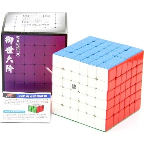 YONGJUN YUSHI stickerless 6x6x6 Magnetic Magic Cube Speed Puzzle 6x6 Cube Educational Toys for Adult Children with Bracket 68mm