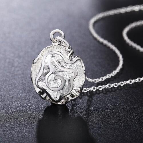 Fashion 925 Sterling Silve Flower Pendants And Necklaces For Women Wedding Engagement Vintage Jewelry Free Shipping GaaBou
