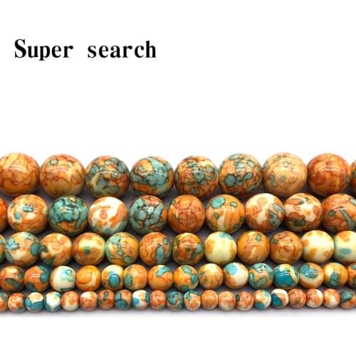 Natural White Green Dark Yellow stones Round Loose Beads 15" Strand 4 6 8 10 12MM Pick Size For Jewelry diy Bracelet Woman