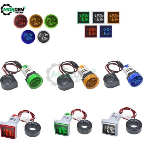 New 0-100A LED Digital Voltmeter Ammeter AC 50-500V-110V 220V Voltage Current Meter Voltammeter Car Volt Amp Tester Detector