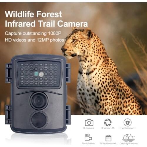 Hunting Cameras Mini Trail Camera 12MP 1080P HD Game Camera Waterproof Wildlife Scouting Hunting Cam 60° Wide Angle Lens