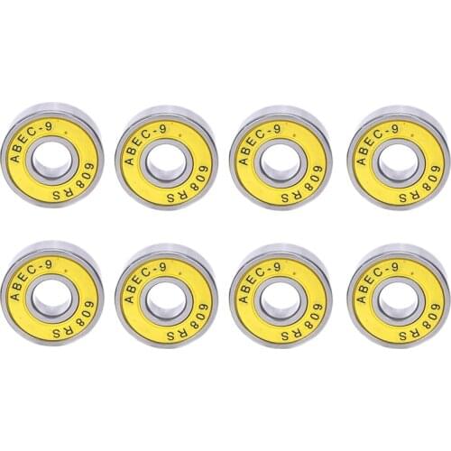8Pcs ABEC-9 608-RS Skateboard Longboard Bearings Inline Skate Bearings Roller Skate Bearings