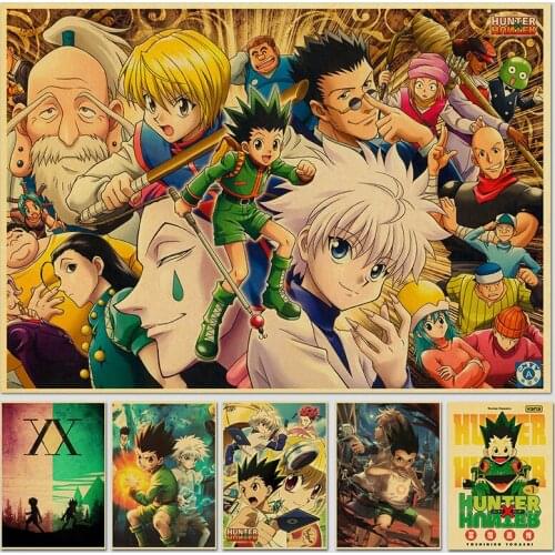 Classic Japanese Anime Retro Poster Hunter X Hunter Kraft Paper Prints Wall Art Home Room Decor High Quality Vintage Poster