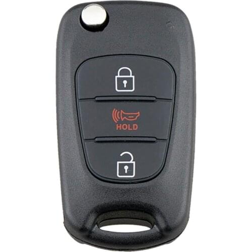 Keyless Flip Remote Entry Car Key Fob for Kia Soul 2009-2013 Sportage 2009-2013 Black 3 Buttons Replacement Car Key Shell Case