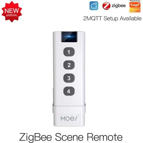 Scene Remote Smart Home Wireless Scene Switch 4 Gang Remote For Tuya Zigbee Hub Required No Limit to Control Device Scene Remote