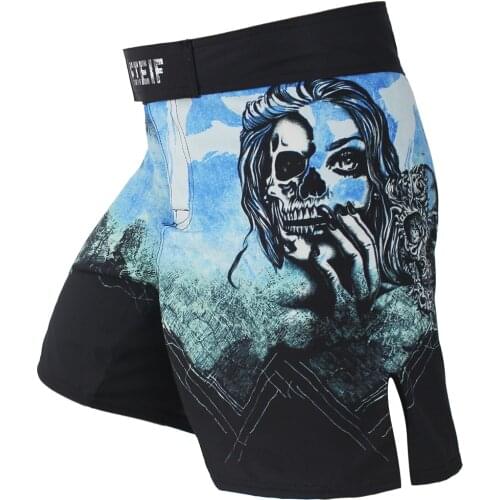 MMA Skull beauty fierce fighting soft boxing shorts Tiger Muay Thai mma fight shorts sanda kickboxing short mma boxing clothing