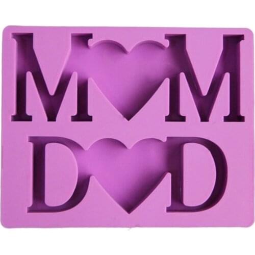 MOM DAD Letter Photo Frame Resin Mold Fathers Day Mothers Day Silicone Mould