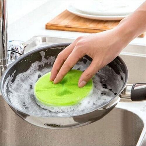 Household Cleaning Silicone Dishwashing Brush Multipurpose Silicone Scourer Dishwashing Vegetable Heat Resistant