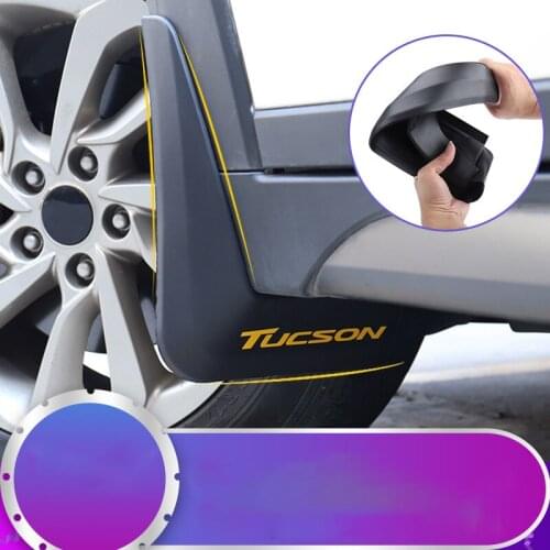 Special fender modified exterior front and rear wheel soft plastic file mud tile decoration For Hyundai Tucson 2015-2018