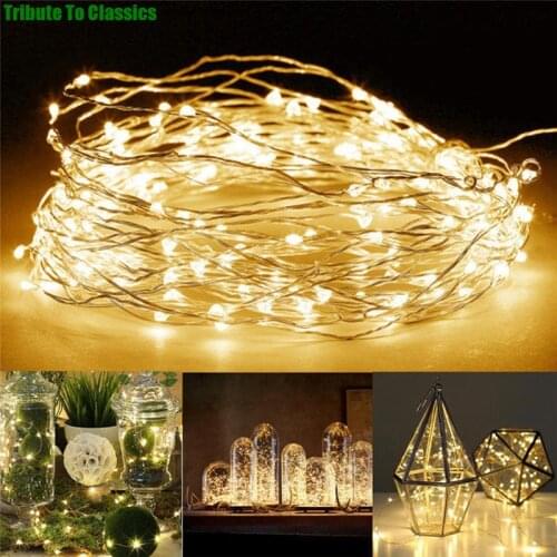 New 1-5M Copper Wire LED String Lights Holiday lighting Fairy Lights Christmas Garland For New Year Wedding Party Decoration