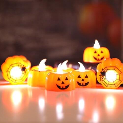 Halloween Candle Light LED Spider Ghost Candlestick Table Top Decoration Pumpkin Happy Halloween Party Decor For Home