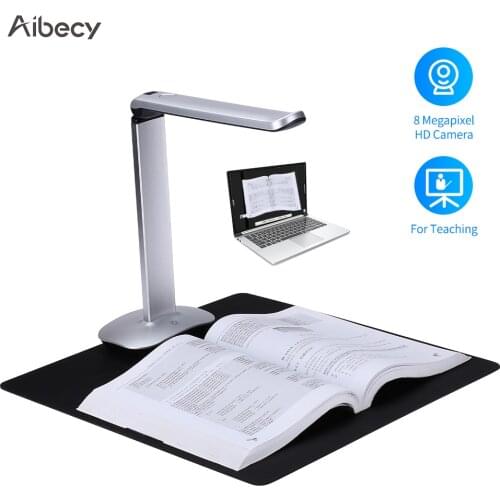 F50A A4 Size HD 8 Mega-Pixel Camera Capture USB Document Camera Scanner with LED Light USB2.0 Expansion Ports Teaching Software