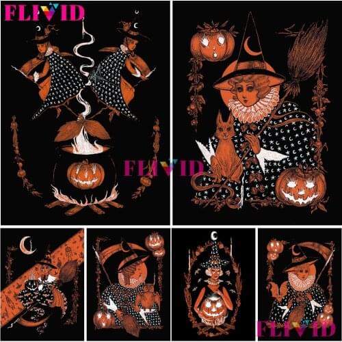 Witches Curse The Moon And Pumpkin Poster For Halloweenv The Witch Art Print In The Thorns Witchcraft Whispers Wall Art Decor