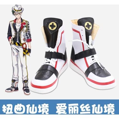 Twisted Cosplay Wonderland Trey Clover/Deuce Spade Cosplay Shoes Boots Halloween Carnival Costume Prop Custom Made shoes