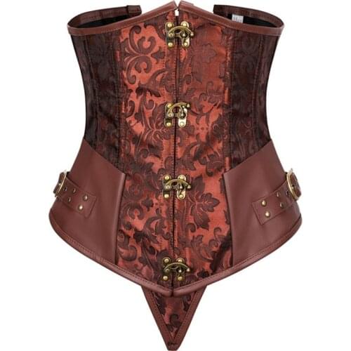 S-6XL Steampunk Corset Gothic Leather Corset Corsages Sexy Corsage Corselet Corsets Steel Straitjacket Bodice Waste Trainer