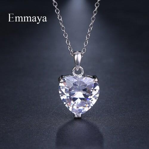 Emmaya Brand Fashion Elegance Charm AAA Cubic Zircon Adjustable Heart Necklaces for Women Gorgeous Jewelry Wedding Party Gift