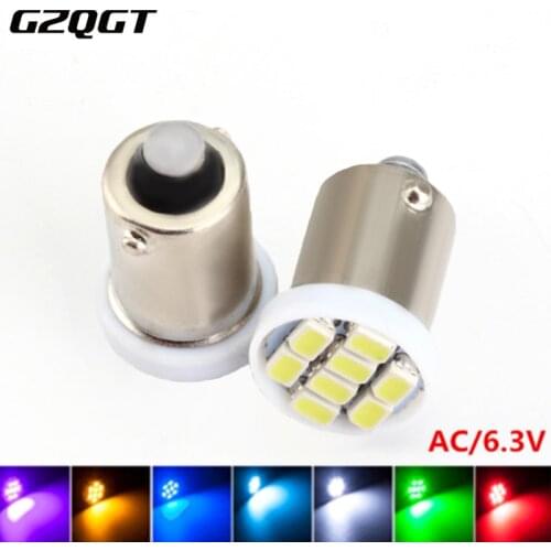 1PCS Ba9s 44 47 T11 T4W Bayonet AC 6V/6.3V 1206 3020 8SMD LED Pinball Machine Light Bulb Lamp Non ghosting/anti flickering