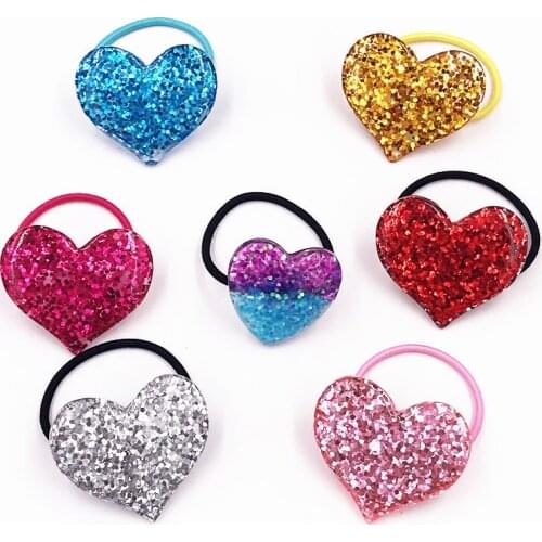 1PCS Heart Twinkle Stars Elastic Hair Bands For Baby Girls Hair Accessories Cute Rubber Bands Headwear Birthday Present