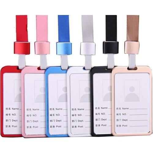 1PC Badge Card Holder with Hanging Neck Strap Lanyard for Student Nurse Worker Exhibition Office School ID Credit Card Cover Set