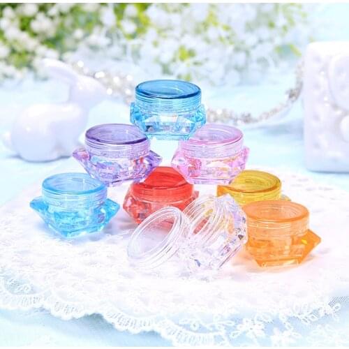 10Pcs Mini Empty Plastic Travel Cosmetic Jars Bottles Makeup Container Round Vials Nail Art Face Cream Sample Pots Boxe 3/5g