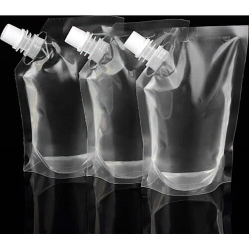 ABZS 10 Pieces Drinks Flasks Liquor Pouch Reusable Drinking Flasks Concealable Plastic Flasks with Plastic Funnel 220 Ml